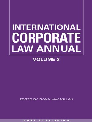 cover image of International Corporate Law, Volume 2